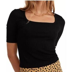 Marine Layer Lexi Square Neck Top XS Womens